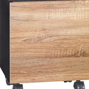 Rollcontainer ELA Korpus schwarz smt - Front Eiche sägerau 400x400x350mm Versand Am Gleichen Tag