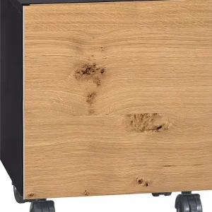 Rollcontainer ELA Korpus schwarz smt - Front Eiche Furnier hell 400x400x350mm Markenware