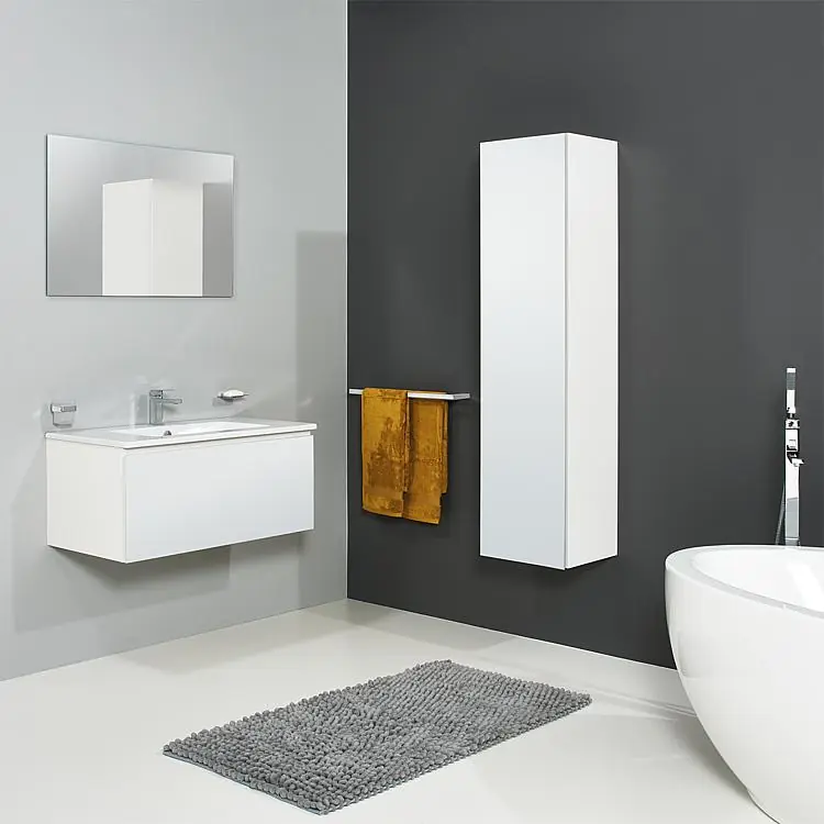Direkt Vom Hersteller Badmöbel-Set ELA Korpus Weiß Front Weiß910mm mit Hochschrank