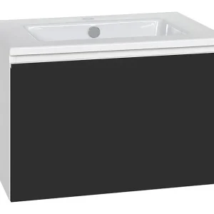 WTU + Keramik-WT Serie ELA Korpus weiß smt - Front schwarz smt 610x420x510mm Super-Preis