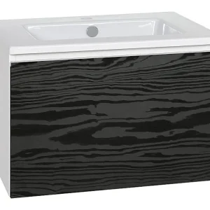 WTU + Keramik-WT Serie ELA Korpus weiß smt - Front Seekiefer schwarz 610x420x510mm Kracherpreis