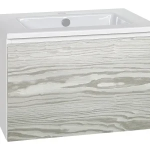 WTU + Keramik-WT Serie ELA Korpus weiß smt - Front Kiefer silbergrau 610x420x510mm Highlight
