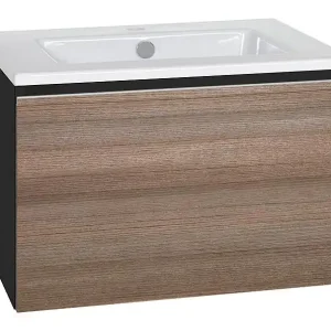 WTU + Keramik-WT Serie ELA Korpus schwarz smt - Front Teak 610x420x510mm Versand Am Gleichen Tag