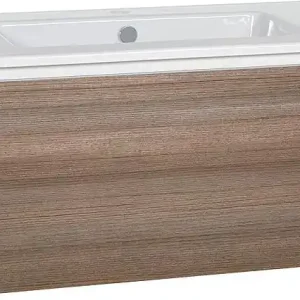 WTU + Keramik-WT Serie ELA Korpus weiß smt - Front Teak 910x420x510mm Beliebt