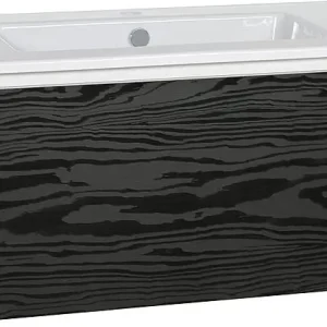 Saisonangebot WTU + Keramik-WT Serie ELA Korpus weiß smt - Front Seekiefer schwarz, 910x420x510mm