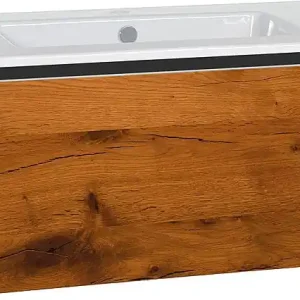 WTU + Keramik-WT Serie ELA Korpus schwarz smt - Front Eiche Funier dunkel, 910x420x510mm Sonderaktion