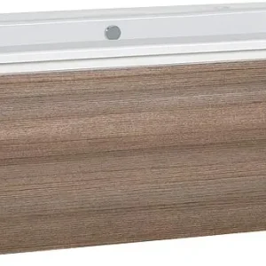 WTU + Keramik-WT Serie ELA Korpus weiß smt - Front Teak, 1210x420x510mm Echt