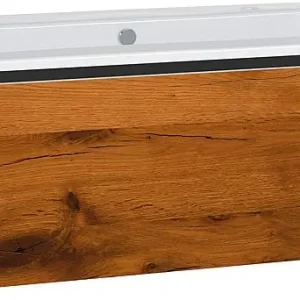 Knallerangebot WTU + Keramik-WT Serie ELA Korpus schwarz smt-Front Eiche Furnier dunkel,1210x420x510mm