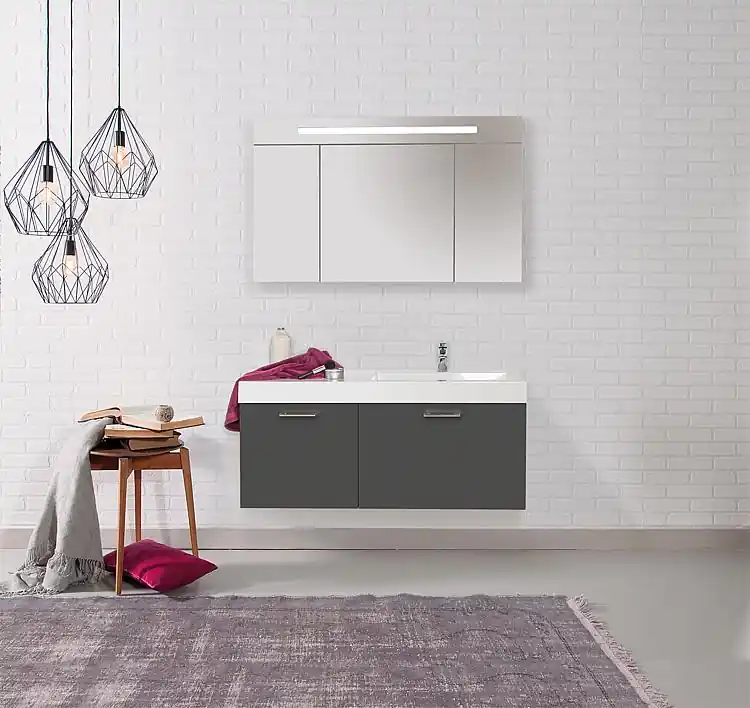 Badmöbel-Set EMPI Serie MAA anthrazit matt Markenprodukt