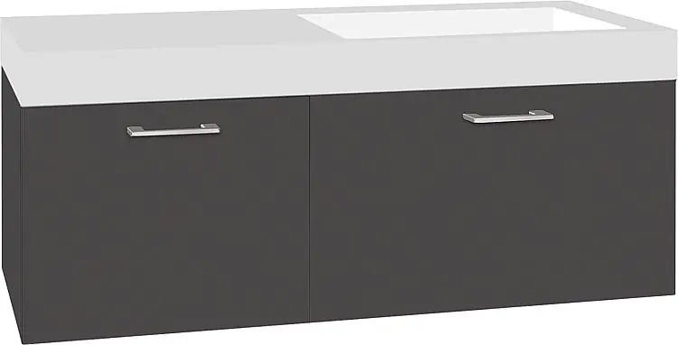 WTU+Mineralguss-WT EMPI anthrazit matt 2 Auszüge 1205x534x508mm Preis Gesenkt