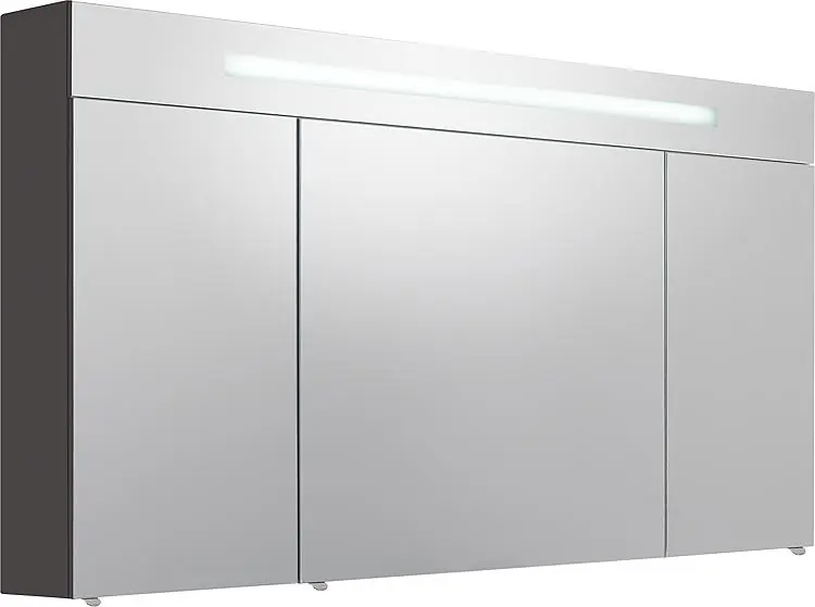 Spiegelschrank m. bel. Blende anthrazitmatt 3 Türen 1200x740x160mm Wochenendangebot