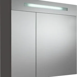 Spiegelschrank m. bel. Blende anthrazitmatt 2 Türen 900x740x160mm Saisonangebot