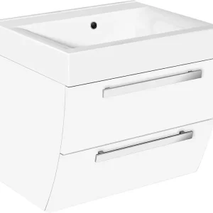 WTU+Mineralguss-WT ENNA weiß matt 2 Auszüge 600x544x500mm Super-Preis