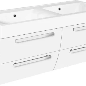 Zertifiziert WTU+Mineralguss-WT ENNA weiß matt 4 Auszüge 1200x544x500mm