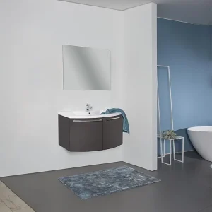 Badmöbel-Set ELONIA anthrazit Hochglanz2 Türen Top-Preis