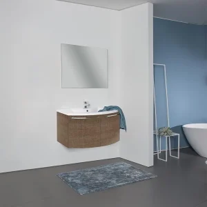Bestseller Badmöbel-Set ELONIA Tranche braun 2 Türen