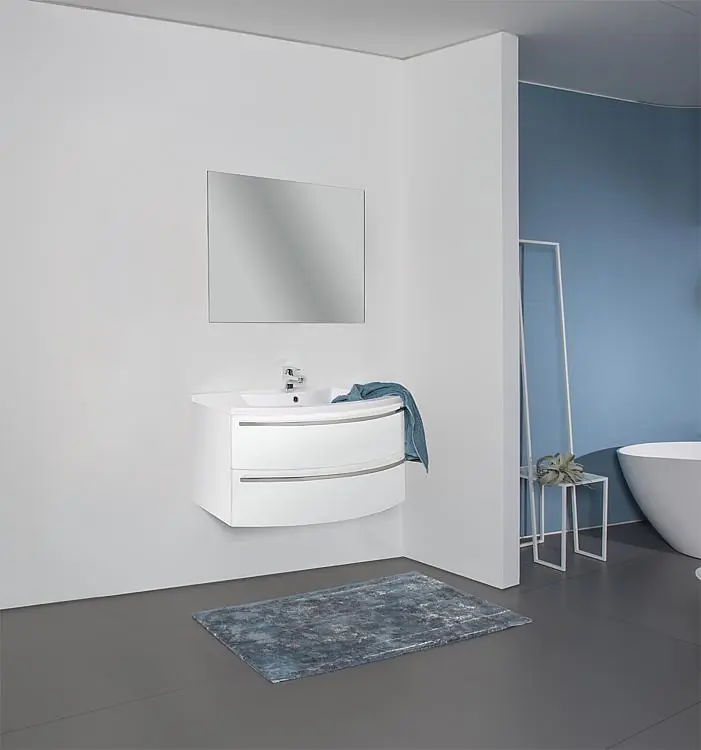 Badmöbel-Set ELONIA weiß Hochglanz 2 Auszüge Knallerangebot