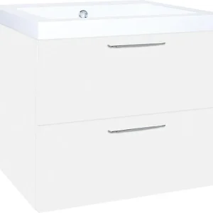 Heißes Angebot WTU+Mineralguss-WT EKRY weiß Hochglanz 2 Auszüge 610x550x510mm