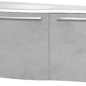 Preiswert WTU+Mineralguss-WT ENURI Eiche grau Steindekor 3 Türen 1455x512x218/510