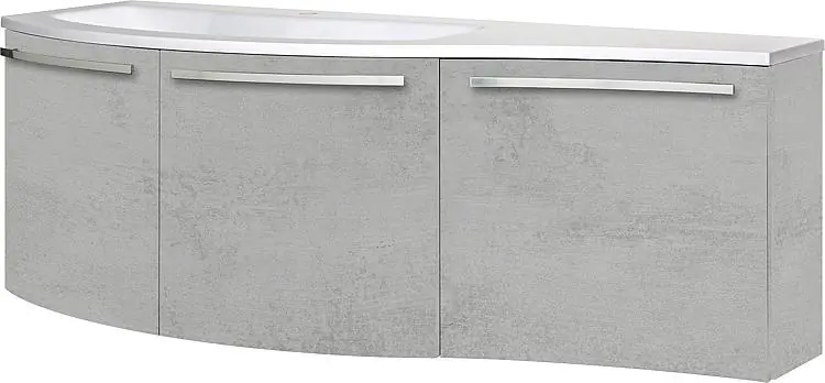 Preiswert WTU+Mineralguss-WT ENURI Eiche grau Steindekor 3 Türen 1455x512x218/510