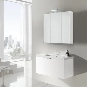 Begrenztes Angebot Badmöbel-Set EPIL Serie MBF weiß matt 1Auszug Breite 860mm