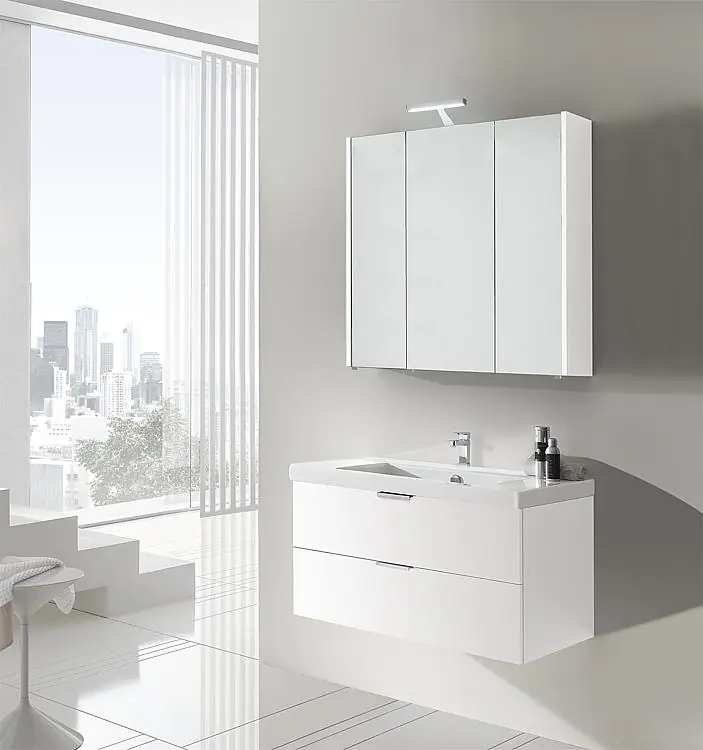 Neu Badmöbel-Set EPIL Serie MBF weiß matt 2Auszüge Breite 860mm
