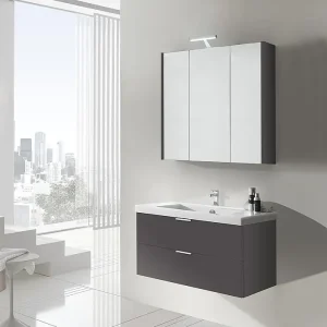 Top-Seller Badmöbel-Set EPIL Serie MBF anthrazit matt 2 Auszüge Breite 860mm