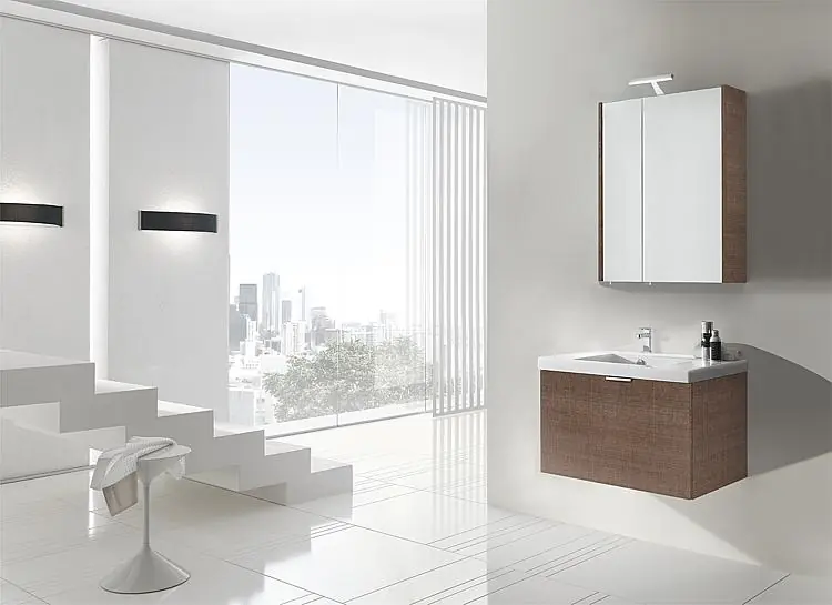 Markenware Badmöbel-Set EPIL Serie MBF Tranche braun 1 Auszug Breite 710mm