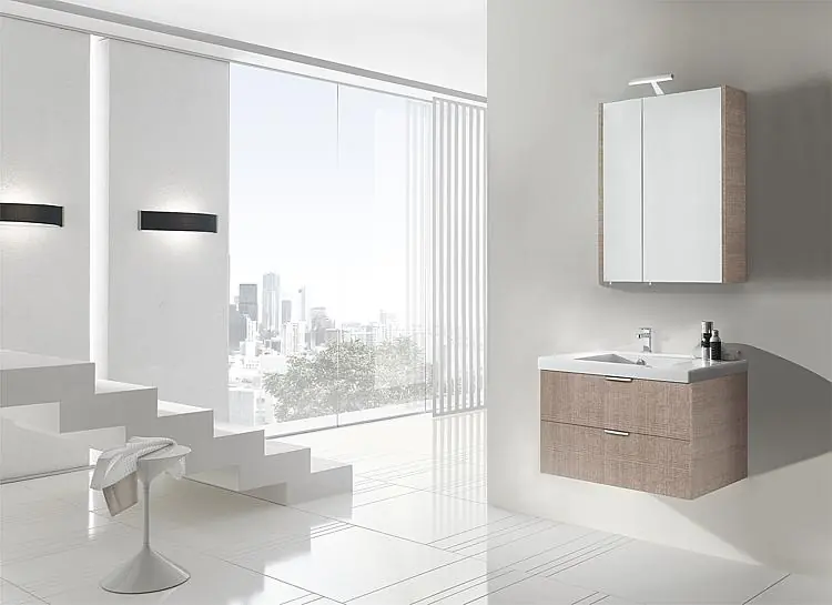 Abverkauf Badmöbel-Set EPIL Serie MBF Tranche ecru 2 Auszüge Breite 710mm