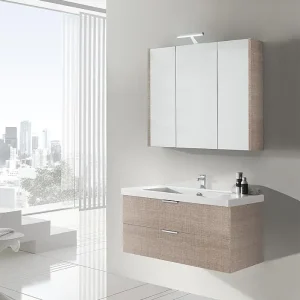 Badmöbel-Set EPIL Serie MBF Tranche ecru 2 Auszüge Breite 1060mm Echt