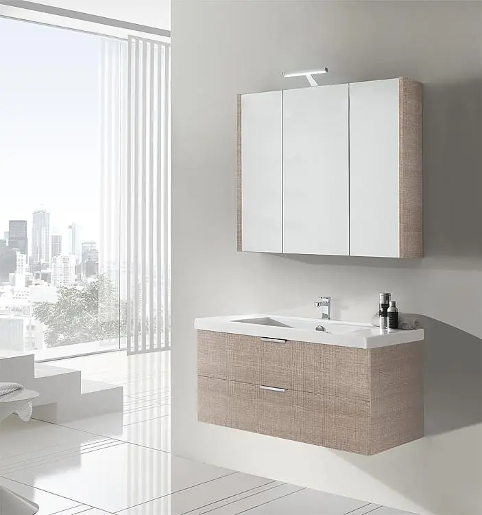 Badmöbel-Set EPIL Serie MBF Tranche ecru 2 Auszüge Breite 1060mm Echt