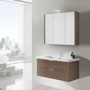 Bestpreis Badmöbel-Set EPIL Serie MBF Tranche braun 2 Auszüge Breite 1060mm
