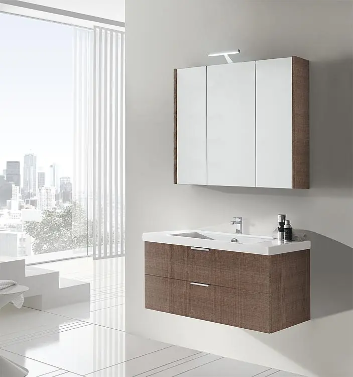 Bestpreis Badmöbel-Set EPIL Serie MBF Tranche braun 2 Auszüge Breite 1060mm