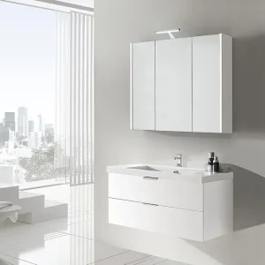 Ausverkauf Badmöbel-Set EPIL Serie MBF weiß matt 2Auszüge Breite 1060mm