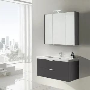 Badmöbel-Set EPIL Serie MBF anthrazit matt 2 Auszüge Breite 1060mm Preisknaller