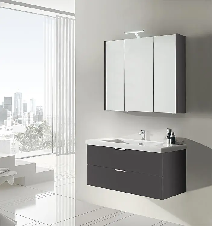 Badmöbel-Set EPIL Serie MBF anthrazit matt 2 Auszüge Breite 1060mm Preisknaller