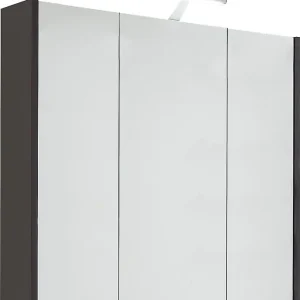 Spiegelschrank mit Beleuchtung anthrazit matt 3 Türen 850x750x188mm Neue Ware