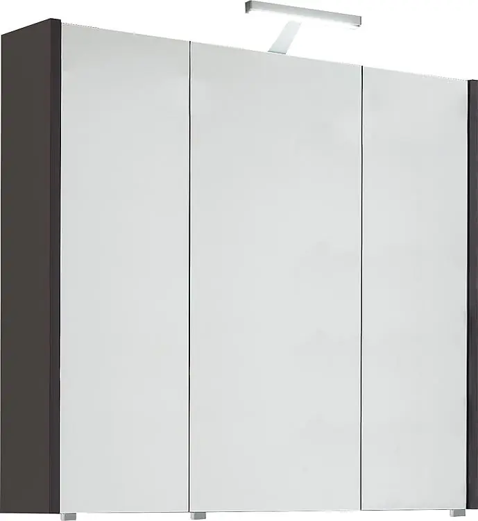 Spiegelschrank mit Beleuchtung anthrazit matt 3 Türen 850x750x188mm Neue Ware