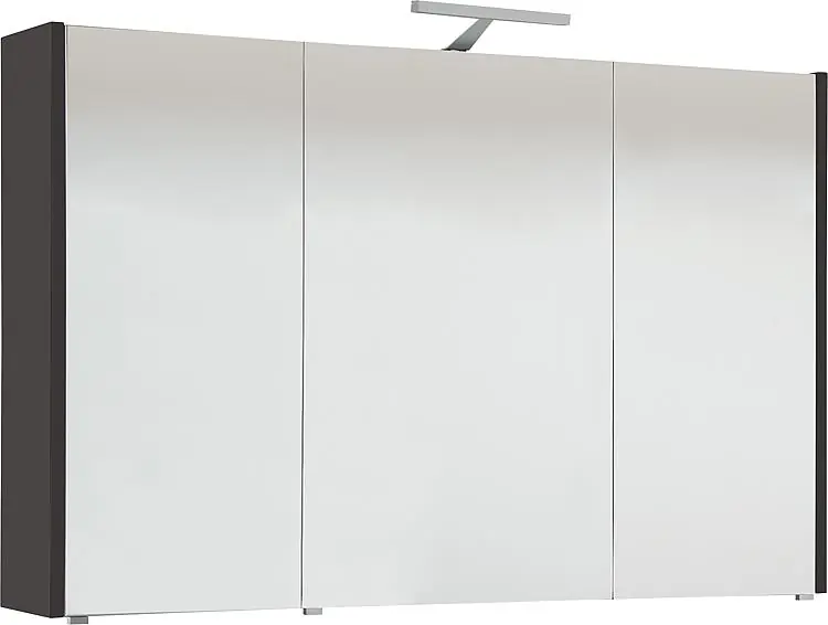 Jetzt Kaufen Spiegelschrank mit Beleuchtung anthrazit matt 3 Türen 1050x750x188mm