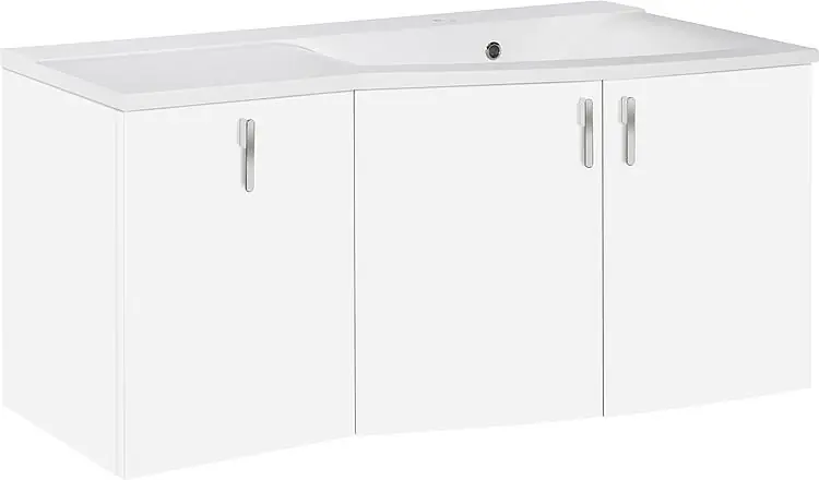 Beliebt WTU+Mineralguss-WT EBAMO weiß matt 3 Tü. Abl. links 1060x526x370/510
