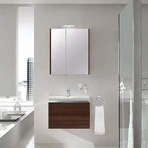 Neuheit Badmöbel-Set EOLA Lärche Braun Breite 700mm 2 Auszüge