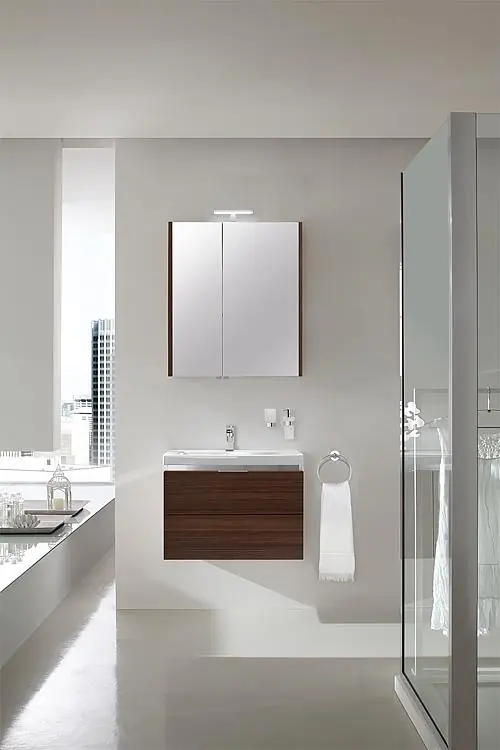 Neuheit Badmöbel-Set EOLA Lärche Braun Breite 700mm 2 Auszüge