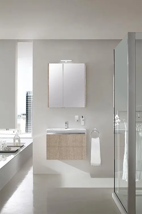 Badmöbel-Set EOLA Tranche ecru 700mm 2 Auszüge Highlight