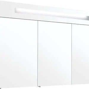Preisknaller Spiegelschrank m. bel. Blende weiß matt3 Türen 1200x750x188mm