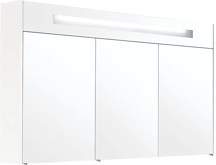 Preisknaller Spiegelschrank m. bel. Blende weiß matt3 Türen 1200x750x188mm