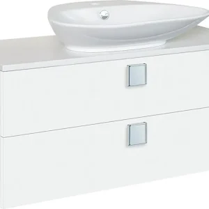 Zertifiziert WTU+Keramik-WT ELION weiß Hochglanz 2 Auszüge 960x650x380/445mm
