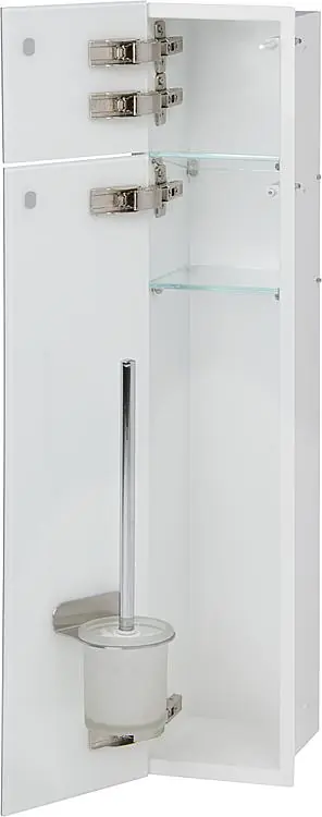 Jetzt Kaufen WC-Wandcontainer,innen weiß 2 schwarzenGlastüren, 1 Leerfach BxH 180x825mm, Anschlag rechts