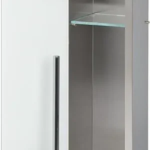 Wochenendangebot WC-Wandcontainer, 2 weiße Glas- türen, 1 Papierrollenfach + 1 fach, BxH 180x825mm, Anschlag links