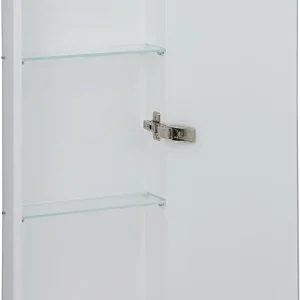 Garantierte Lieferung Wandcontainer, 1 weiße Glastür 3 Fächer, Tiefe 100mm, BxH 323x925mm