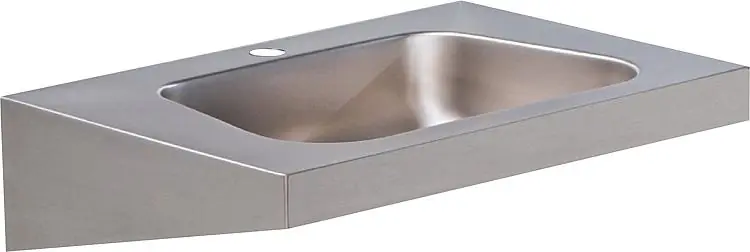 Günstig Einzel -Waschtisch Edelstahl mit Hahnloch d=35mm, 600 x 420mm